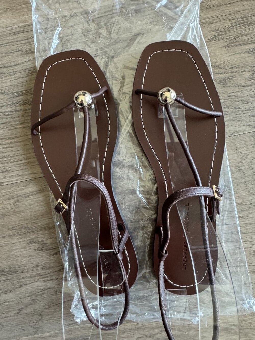 NEW Loeffler Randall size 7 Lara Espresso Leather Sandal - Picture 8 of 11